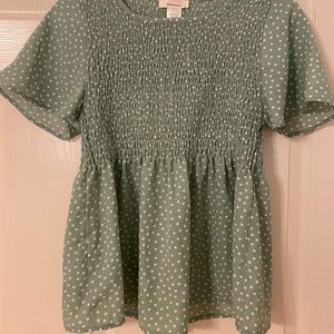 Urban Romantics - Short Sleeved Polka Dot Blouse